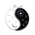 Detail von Yin-Yang-Anhänger mit Mond und Sonne Mustern für Freundschaftsketten in Silber - Stern Mond Tai Chi Stil (px0948-18)
