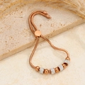 Bracciale a catena serpente regolabile in oro rosa con perle lucide e cristalli - Oro Rosa 4 Diamanti Di Fango