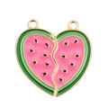 Wassermelonen-Herz-Anhänger in Goldoptik für beste Freunde und Paare im BFF-Stil - Herz Wassermelone Stil (px0948-26)