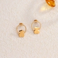 Gouden titanium stalen oorbellen met kristallen ring en vintage beerontwerp - Beer Strass Ingelegd Stijl (15 Goud)