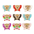 Set of colorful enamel butterfly pendants with rhinestones for DIY jewelry making - Random Mix