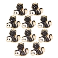 Lot de 10 breloques chat noir d'Halloween avec crâne et lune pour bijoux DIY - Chat Noir avec Squelette(px0998-1)