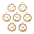 Pendentif zodiaque Taureau doré avec cristaux blancs disposés en motif géométrique - Style Zodiaque Taureau (px1045-14)
