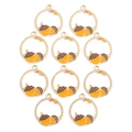 Close-up of enamel acorn charms with tiny leaves for DIY jewelry making and crafts - Acorn Style (px1023-4)