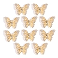 Lot de 10 pendentifs papillon dorés avec strass pour la création de bijoux DIY - Style Papillon Creux (px1045-20)