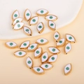 Χάντρα Evil Eye από χρυσό κράμα με λευκό σμάλτο για την κατασκευή κοσμημάτων - Στυλ Μάτι (px0887-19)