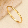 Brazalete de acero inoxidable chapado en oro de 18k pulido sobre mármol - Estilo Abovedado (4) / Dorado