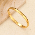 Brazalete de acero inoxidable chapado en oro de 18k sobre fondo de piedra mínima - Estilo Abovedado (6) / Dorado