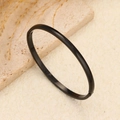 Minimalistische zwart gepolijste roestvrijstalen ovale armband met blinde sluiting - Bolle Stijl (4) / Zwart