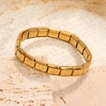 Pulsera italiana modular dorada de acero inoxidable con motivos de estrellas grabados - 06 Dorado Estrella Cóncava