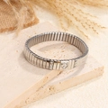 Pulsera elástica de acero plateado con diseño de corazón y cristales de circonita - Estilo con Diamante Corazón / Plateado