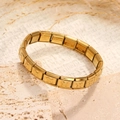 Pulsera modular dorada de acero inoxidable con eslabones de patrones de perros - 08 Dorado Perro