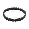 Pulsera para hombre de acero inoxidable negro con eslabones de reloj y cierre desplegable - Ancho 0.8 / Negro