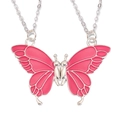 BFF magnetische kettingset met roze vlinder hangers voor beste vriendinnen - Light Pink Magnetic Butterfly Style