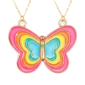 BFF vlinderketting met kleurrijke gradiënt vleugels en gouden schakelketting - Gradient Butterfly Magnetic