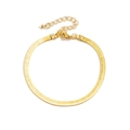 Minimalist gold snake chain bracelet with adjustable lobster clasp on white background - Style 06 (0771) / Gold