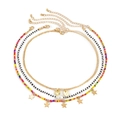 Bohemian gelaagde ketting set met gekleurde kralen, sterren, parels en hart hanger - Stijl 2 Goud (2160)