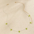 Cadena de cintura bohemia con cuentas blancas y margaritas verdes para estilo playa - Verde