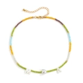 Kleurrijke gefacetteerde kralenketting met M A letters en zilveren hart hanger - Stijl Een Meerkleurig Letters MA En Hart (4322)