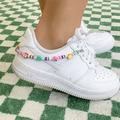 Colorful polymer clay fruit and flower beaded shoe chain for white sneakers - Style 1 (0769) / Colorful