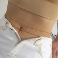 Double-layered gold body chain with shimmering rhinestones for beach fashion - Dangle Rhinestone And Tennis Chain / Gold Style 2 (3224)