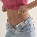 Catena per il corpo a doppio strato dorata con cristalli e nappa sulla vita - Oro