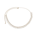 Bohemian gold waist chain with rhinestones and tassel fringe for beach body jewelry - Gold