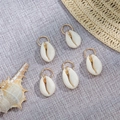 Bohemian style golden ring shell charms for hair braids and DIY jewelry crafts - Gold (0183)
