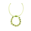 Détail du bracelet ajustable à perles mauvais œil vertes et accents dorés - Style Deux Vert Clair (1071) / Vert Pâle
