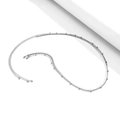 Detail of silver double-layered snake chain body jewelry with delicate metal beads - Layered with Bead Decoration (4085) / White Gold