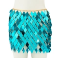 Sexy hollow out blue sequin bikini waist chain with gold links for party wear - Skirt / Iridescent Blue