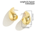 Detailed dimension guide for golden teardrop earrings showing 4.5cm height and 23.7g weight - Large Polished Teardrop Stud (2983) / Light gold
