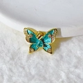 Eleganter Schmetterling Anhänger mit Türkis-Emaille und funkelnden Zirkonia Kristallen - Türkisblaues Schmetterlingsdesign (1) (Nur Anhänger (ohne Kette))