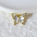 Exquisite Schmetterlings-Halskette mit weißem Emaille und Zirkonia-Mikroeinlagen - Weißes Schmetterlingsdesign (2) (Nur Anhänger (ohne Kette))
