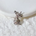 Detailed view of a silver unicorn pendant featuring sparkling micro-set cubic zirconia stones - Silver Streamlined Unicorn - Pendant Only (Without Chain) (3) / Silver