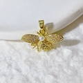 Exquisite gold-plated honey bee pendant featuring a pearl center and sparkling crystals - Artificial Pearl Bee Style (5)