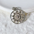 Silver celestial sunflower pendant with micro-set zircon in moon and star design - Silver Star Moon Sun Style (6)
