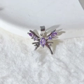 Exquisite silver butterfly pendant with sparkling purple zircon marquise stones - Silver Purple Zircon Butterfly Design (7) (Pendant Only (Without Chain))