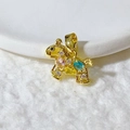 Golden horse pendant featuring colorful gemstones and shimmering cubic zirconia accents - Gold Colored Stone Horse - Pendant Only (Without Chain) (5)