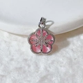 Exquise verzilverde bloemenhanger met roze emaille bloembladen en sprankelende zirkoon - Roze Emaille Esthetische Bloemenstijl (6) / Zilver