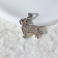 Pendentif chien en argent avec cristaux pavés étincelants pour collier femme bijoux - Golden Retriever Argenté