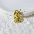 Exquisite golden unicorn pendant featuring micro-set cubic zirconia on a plush background - Gold Matte Rhinestone Unicorn - Pendant Only (Without Chain) (9)