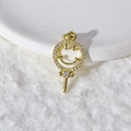 Vergoldeter Smiley-Lutscher-Anhänger mit mikro-gefassten Zirkonia-Steinen für Ketten - Gold Smiley Lutscher Stil (10)