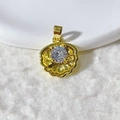 Gold plated shell pendant with sparkling zircon stone for DIY jewelry necklace - Golden Shell Style (1)