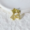 Golden Cupid's arrow hip hop pendant featuring kissing couple with micro zircon stones - Gold Romantic Couple (14)