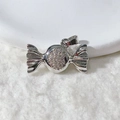 Hip hop style candy shaped pendant with shimmering pave-set stones in silver tone - Silver Candy Style (1)