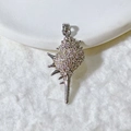 304 stainless steel sea shell pendant with pink crystals and silver finish - Pink Conch Style-Silver (12)