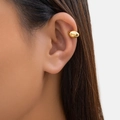 Polished gold comma teardrop ear cuff in a minimalist sleek style for women - Polished Bean Ear Cuff (3058) / Gold