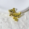 Gold plated dachshund pendant with blue gem eye and zircon star charm for jewelry making - Gold Dachshund Dog Pendant (8) (Pendant Only (Without Chain))