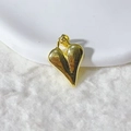 Gold-plated heart-shaped pendant with cubic zirconia for DIY jewelry making - Shiny Gold Minimalist Heart Style (10)